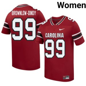 #99 College Football South Carolina Gabriel Brownlow-Dindy Garnet Womens High School Jerseys 891192-325