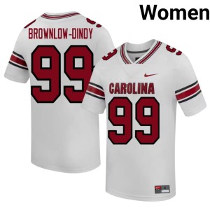 #99 Gabriel Brownlow-Dindy 2026 Carolina White College Football Women's Jersey 450353-105