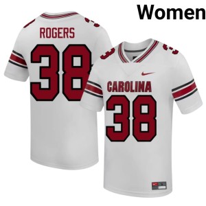 #38 Gamecocks White Embroidery George Rogers Women's College Football Jerseys 961306-558
