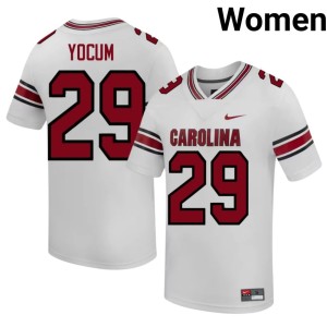 #29 White Official Game Cocks Gunnar Yocum College Football Women Jerseys 215233-598