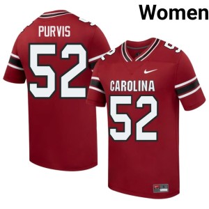 #52 College Football Garnet Womens Hank Purvis Embroidery UofSC Jerseys 496781-810