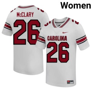 #26 College Football SC Isaiah McClary White University Womens Jerseys 292426-929