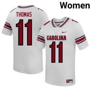 #11 Jordan Thomas College Football Women's Carolina White University Jersey 141481-168