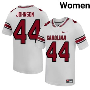 #44 KJ Johnson Womens Player Gamecocks White College Football Jersey 950826-442