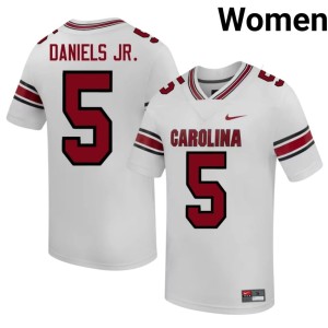 #5 Alumni Women Carolina Kendall Daniels Jr. White College Football Jersey 720547-177