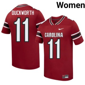 #11 Landon Duckworth Womens NCAA College Football SC Garnet Jerseys 432656-650