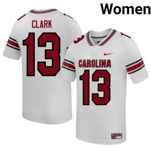 #13 Alumni Malik Clark Gamecocks White Women's College Football Jerseys 977201-544