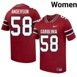 #58 Carolina Women Markee Anderson College Football Garnet University Jersey 936148-417