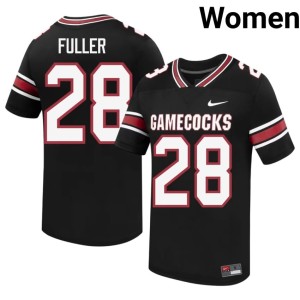 #28 Stitched Matt Fuller College Football Carolina Black Women's Jersey 722392-936