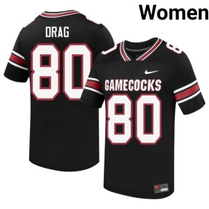 #80 Fighting Gamecocks Game Max Drag College Football Black Women's Jersey 937655-848