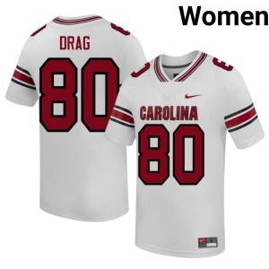 #80 College Football Game Cocks 2026-27 White Women's Max Drag Jersey 185971-398