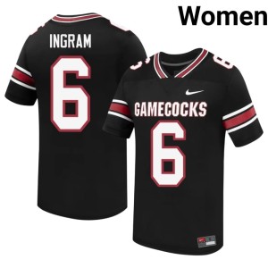 #6 Melvin Ingram College Football Black 2026-27 Women's Game Cocks Jersey 257045-709