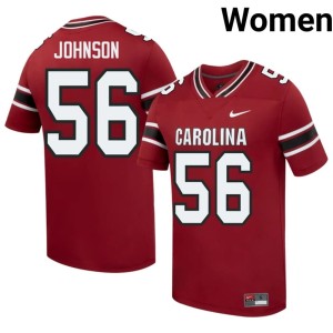 #56 Garnet Mike Johnson Alumni Gamecocks College Football Women's Jerseys 492884-537