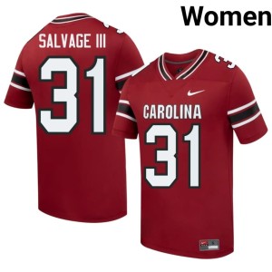 #31 Official College Football Garnet Neil Salvage III Cocks Women Jersey 177500-254