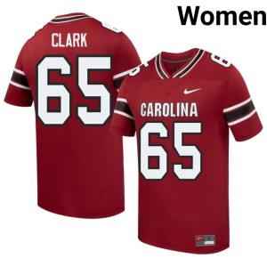 #65 UofSC Embroidery Womens Garnet College Football Noah Clark Jersey 568683-278