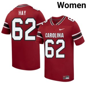 #62 Game Cocks Replica Garnet Nolan Hay Womens College Football Jerseys 146955-119