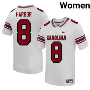 #8 Nyck Harbor College Football SC Gamecocks Women's White 2026-27 Jerseys 195404-571