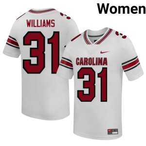 #31 College Football Women Peyton Williams White Official SC Gamecocks Jersey 114062-984