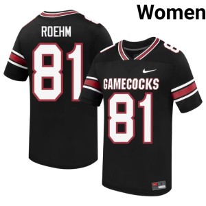 #81 College Football Women Reno Roehm Black Carolina Official Jerseys 458971-818