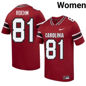 #81 Women Garnet College Football Reno Roehm Replica Carolina Jerseys 910464-385