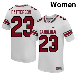 #23 Alumni College Football White Gamecocks Women Sequel Patterson Jerseys 168446-316