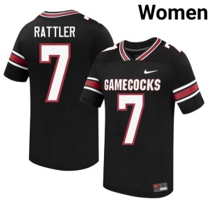 #7 Black College Football Fighting Gamecocks Stitched Womens Spencer Rattler Jerseys 472718-788