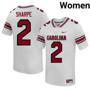 #2 Womens NCAA White College Football South Carolina Gamecocks Sterling Sharpe Jersey 239748-597