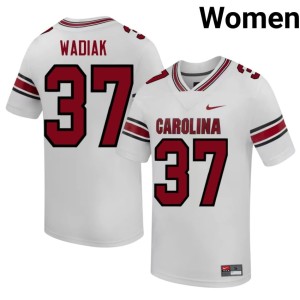 #37 College Football Women's Steve Wadiak High School White SC Gamecocks Jerseys 313611-984