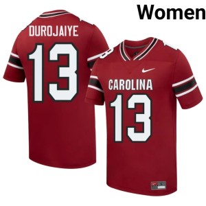 #13 Fighting Gamecocks University Tomiwa Durojaiye Garnet College Football Women Jersey 842648-771