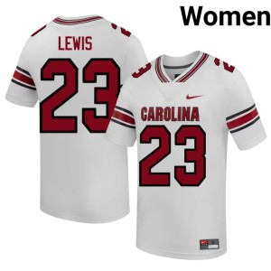 #23 Triston Lewis South Carolina NCAA College Football White Womens Jersey 998507-974
