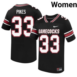 #33 Black Fighting Gamecocks Troy Pikes High School Womens College Football Jersey 251832-230