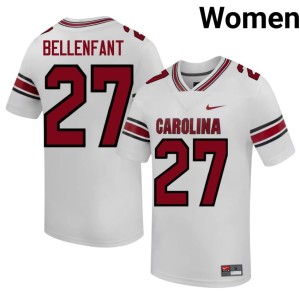 #27 Upton Bellenfant College Football Women White High School SC Gamecocks Jerseys 514908-977