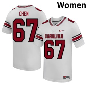 #67 Women's Vincent Chen NCAA White College Football Cocks Jersey 936955-287