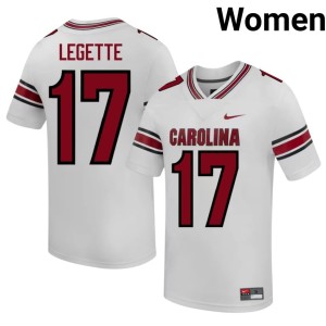#17 College Football Women Embroidery White Carolina Xavier Legette Jerseys 637121-664