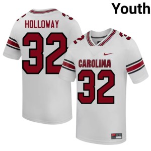 #32 A.J. Holloway College Football White Game Cocks Player Youth Jersey 722719-990