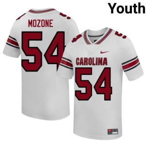 #54 Embroidery UofSC Ashton Mozone College Football Youth White Jerseys 510749-681