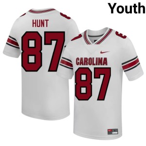 #87 Embroidery College Football Brady Hunt Youth Carolina White Jerseys 927286-632