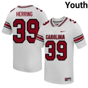 #39 Caleb Herring College Football Youth Fighting Gamecocks 2026 White Jersey 756297-956