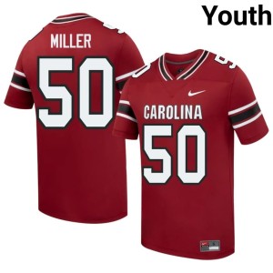 #50 College Football Garnet Youth Stitched Carter Miller Carolina Jerseys 718969-263
