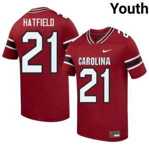 #21 College Football Garnet Chris Hatfield SC Gamecocks Youth Replica Jerseys 159459-490