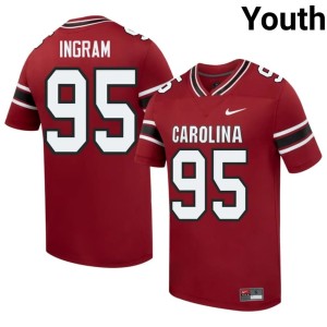 #95 Youth Alumni Garnet College Football Game Cocks Christian Ingram Jerseys 287125-110