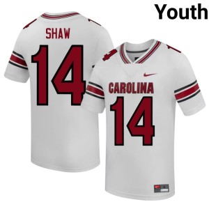 #14 White Replica Connor Shaw Youth Gamecocks College Football Jersey 301883-370