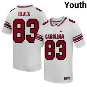 #83 2026 DJ Black College Football White Carolina Youth Jerseys 420643-837