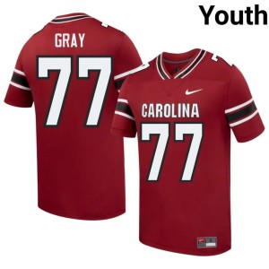 #77 Official College Football Garnet Youth Game Cocks Darius Gray Jerseys 153932-467
