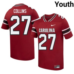 #27 Drew Collins Youth College Football Garnet Fighting Gamecocks Game Jersey 898374-458