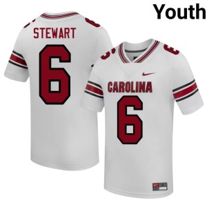 #6 Youth Dylan Stewart College Football SC Gamecocks Embroidery White Jersey 958425-312