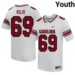 #69 White South Carolina Replica College Football Emmanuel Kojo Poku Youth Jersey 829274-834