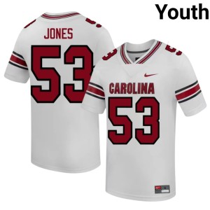#53 College Football Ernest Jones White Youth Gamecocks Stitched Jerseys 589135-187