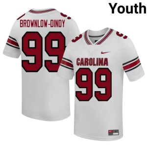 #99 Youth White Official Gabriel Brownlow-Dindy College Football University of South Carolina Jersey 644692-283