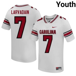 #7 College Football NCAA Gage Larvadain Youth White Carolina Jerseys 125745-756